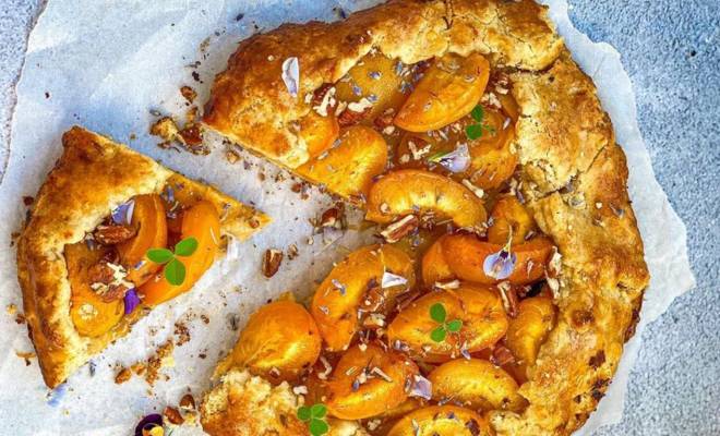 Пирог галета с абрикосами и лавандой без творога рецепт