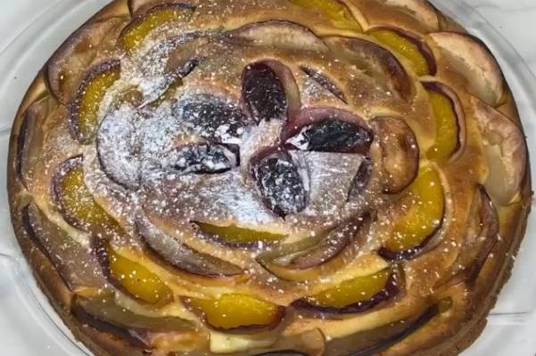 Творожно фруктовый пирог простой в духовке рецепт