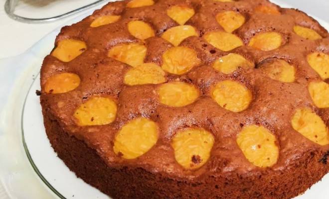 Шоколадный пирог с абрикосами и орехами на сметане рецепт