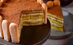 Кофейный торт Тирамису с бисквитными коржами