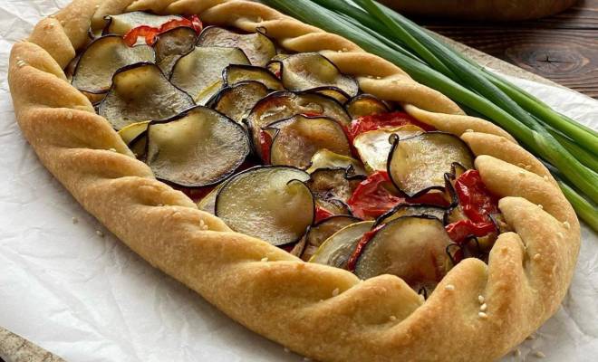 Пирог Галета с овощами: кабачками, баклажанами и помидорами рецепт