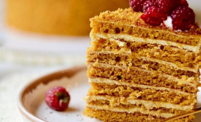 Торт Медовик легкий без раскатки коржей за 30 минут рецепт
