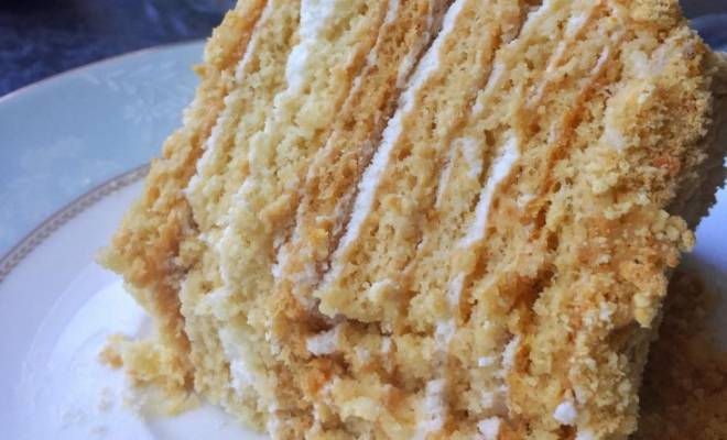 Домашний торт Медовик со сметанным кремом и медом рецепт