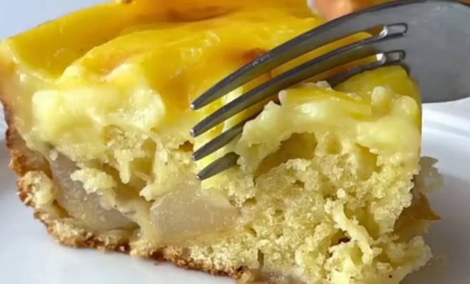 Пирог с грушами и заварным кремом рецепт