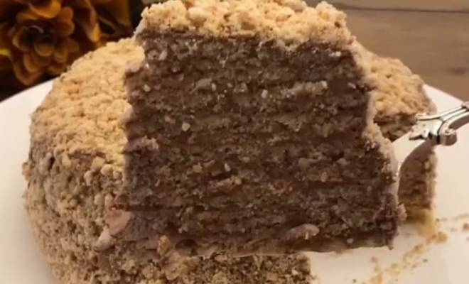 Ореховый торт с шоколадным кремом рецепт