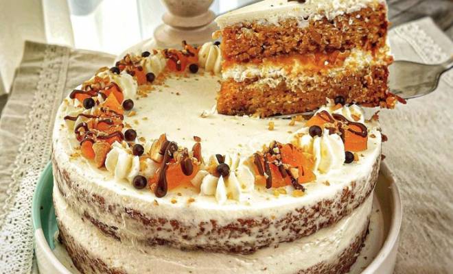 Самый вкусный торт морковный с орехами и маскарпоне рецепт