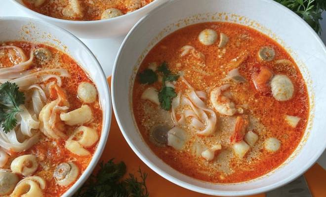 Суп том ям в домашних условиях с морепродуктами и грибами рецепт