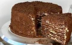 Торт шоколадный Медовик на сковороде