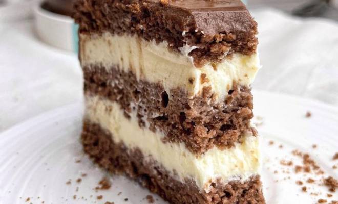 Шоколадный торт Пломбир молочный с кремом домашний рецепт