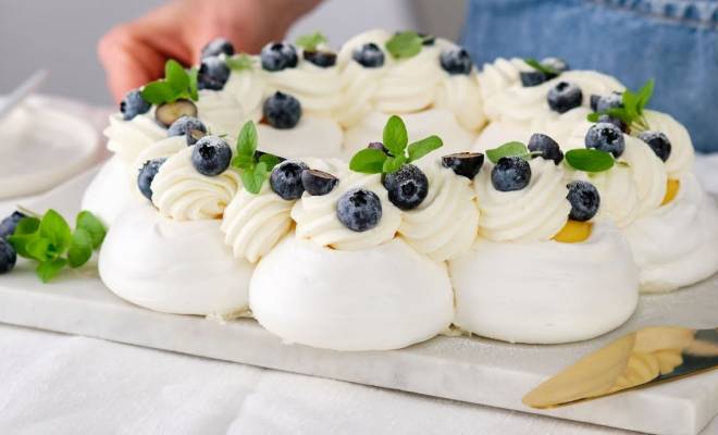 Десерт Торт Павлова с лимонным курдом рецепт