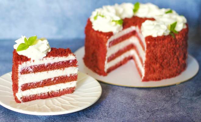 ПП торт Красный Бархат с крем-чизом низкокалорийный без сахара рецепт