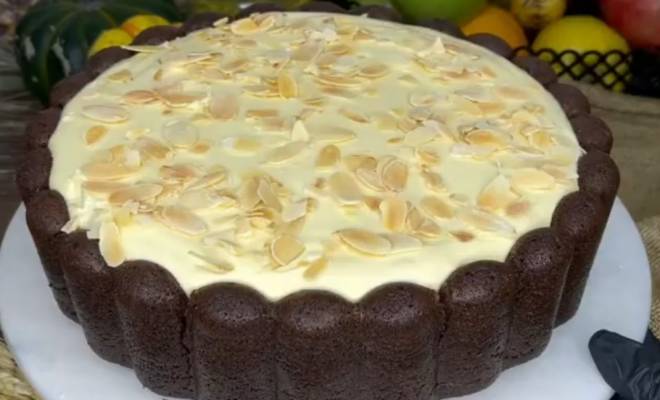 Шоколадный кекс тарт с кремом рецепт