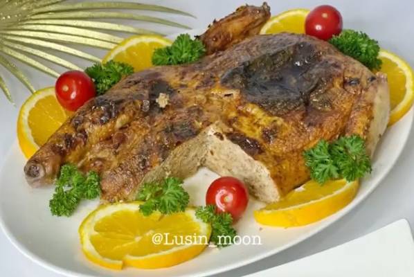 Фаршированная курица с грецкими орехами в духовке рецепт
