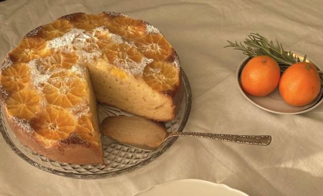 Бисквитный пирог с мандаринами рецепт