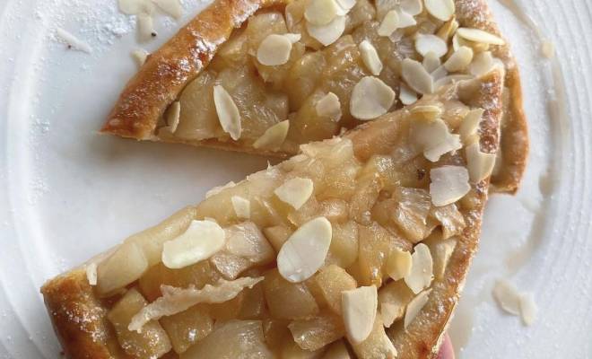 Яблочный пирог открытый галета на творожном тесте рецепт