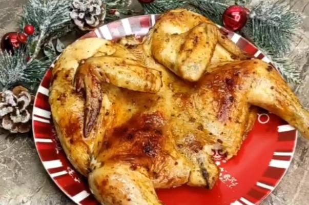 Курица в духовке с горчицей и чесноком на праздничный стол рецепт