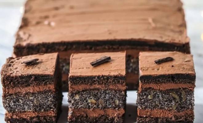Шоколадно маковый торт со сливовым джемом рецепт