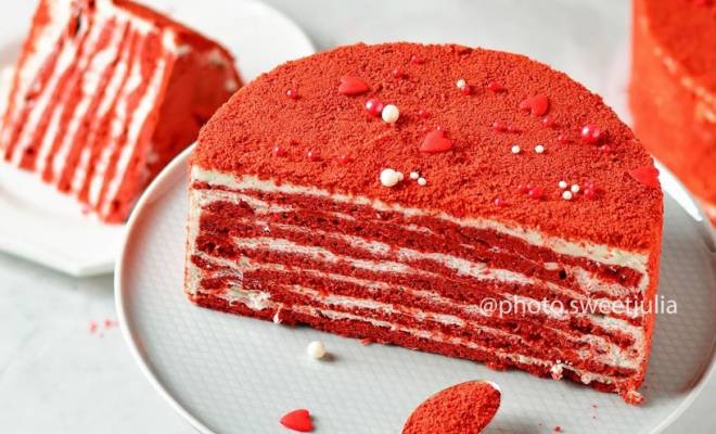 Торт Красный Бархат со сгущенкой рецепт