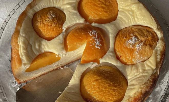 Пп-пирог с персиками⁣⁣ рецепт