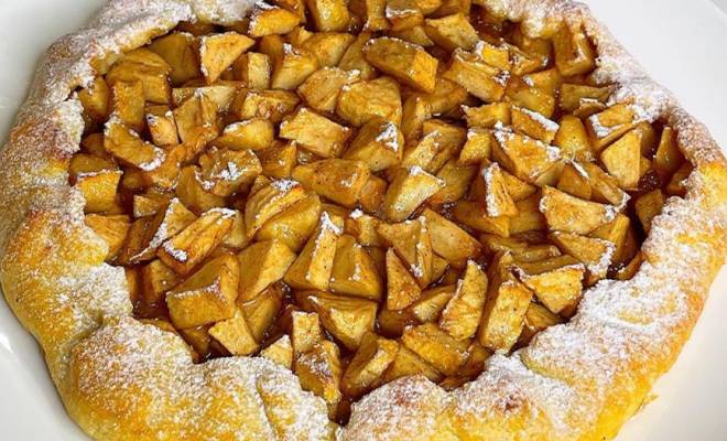Творожный пирог галета с яблоками рецепт
