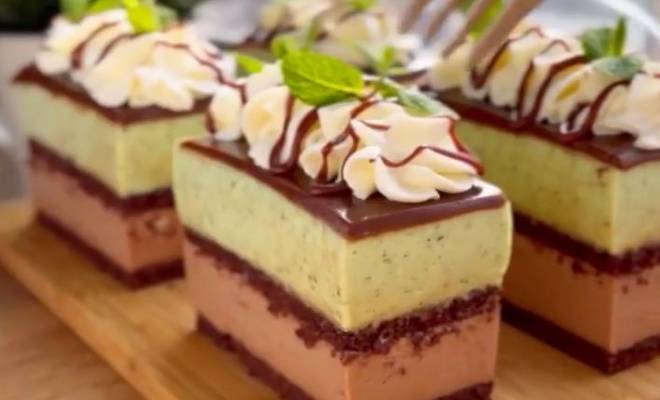 Нарезные пирожные Шоколад-Мята рецепт