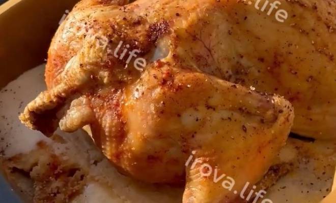 Курица на соли в духовке целиком с фото
