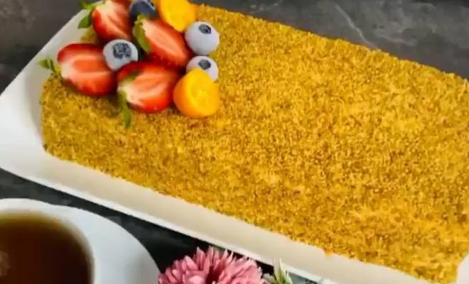 Ленивый торт Медовик со сливками рецепт