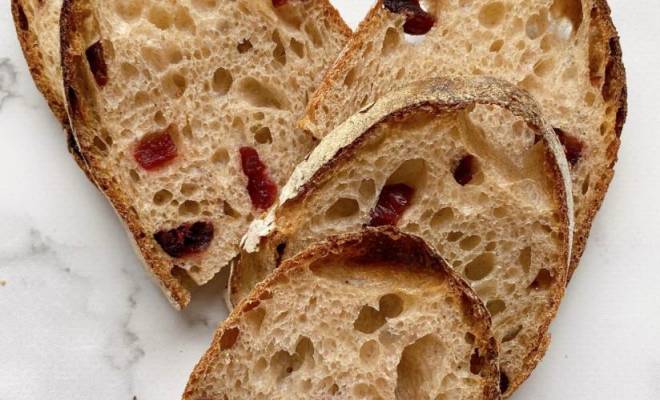 полбяной подовый хлеб с клюквой рецепт