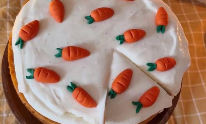 Морковный торт с орехами и крем чизом рецепт