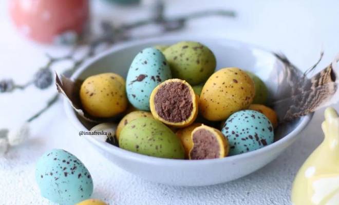 Пасхальные перепелиные яйца шоколадные пирожные рецепт
