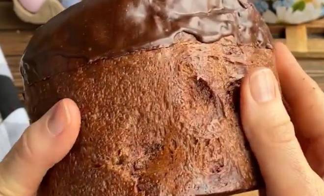 Как сделать шоколадный пасхальный кулич с глазурью рецепт