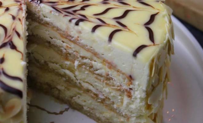 Миндальный торт Эстерхази со сливочным кремом классический рецепт
