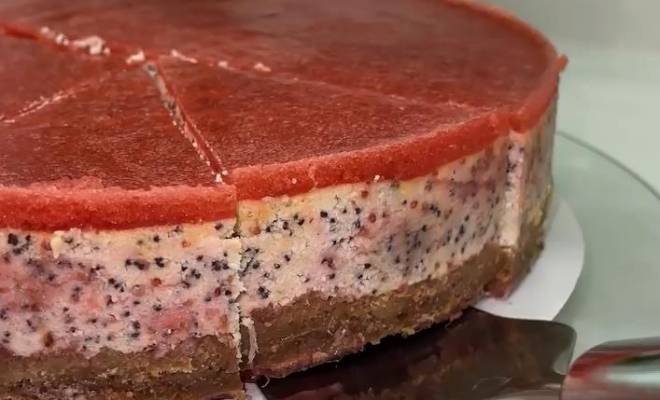Творожно-маковый десерт с ягодным слоем рецепт