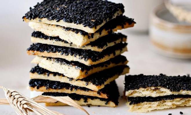 Постное печенье с чёрным кунжутом рецепт
