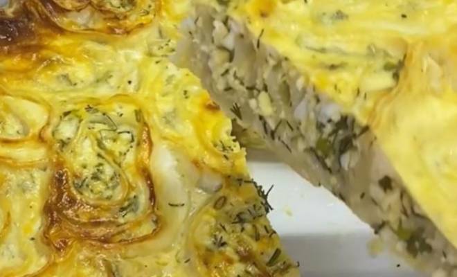 Пирог из лаваша с сыром, творогом и яйцом в духовке рецепт