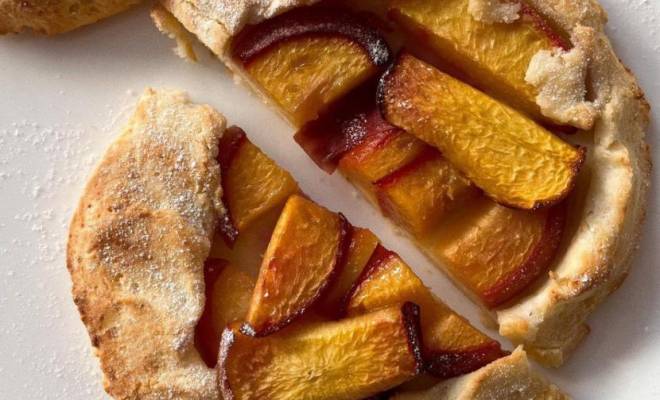 Творожный пирог галета с персиками рецепт