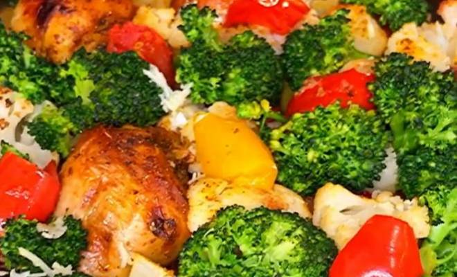 Куриные ножки с овощами в духовке рецепт