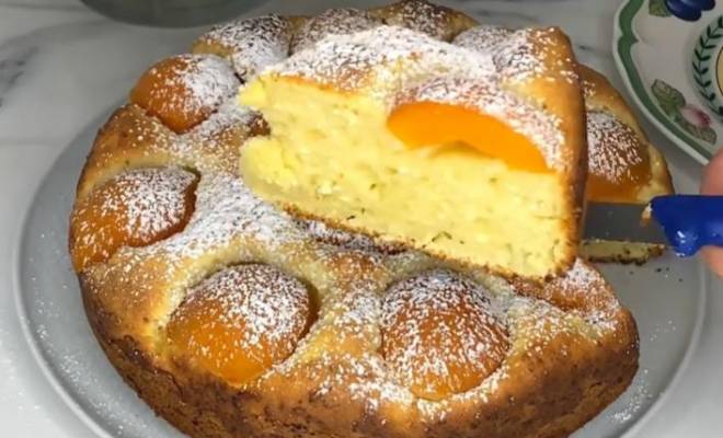 Творожный пирог с абрикосами рецепт