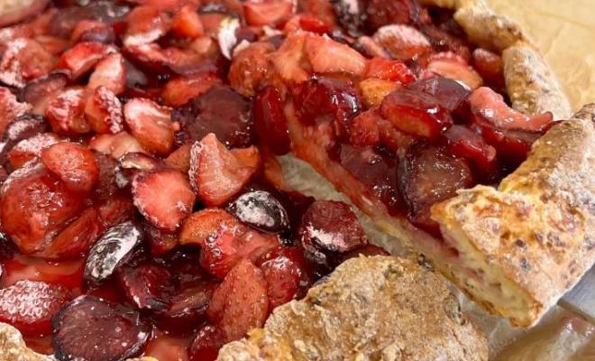 ПП творожный пирог галета с ягодами рецепт