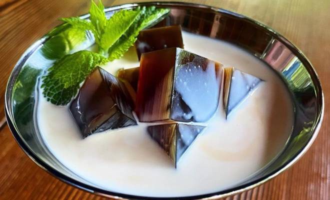 Японский десерт кофейное желе со сливками на агар агаре рецепт