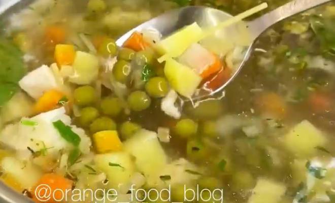 Суп с курицей и зелёным горошком консервированным рецепт