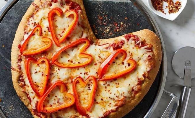 ПП пицца в форме сердца ко дню Святого Валентина рецепт