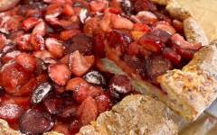 ПП творожный пирог галета с ягодами