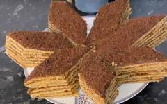 Домашний торт Микадо с заварным кремом и сгущенкой