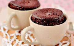 Шоколадные кексы в кружке в микроволновке без духовки