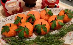 Салат мандаринки с курицей, морковкой и картошкой