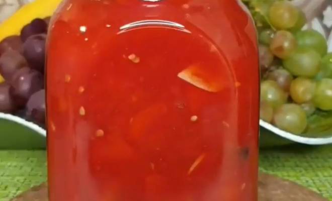 Лечо с помидорами, болгарским перцем, чесноком и уксусом на зиму рецепт