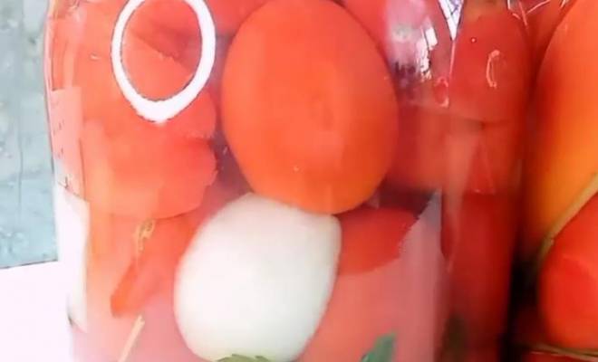 Мамины помидоры маринованные на зиму на 3 литровую банку рецепт