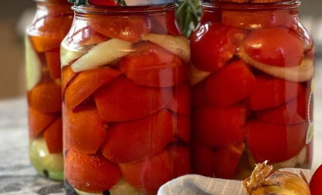 Маринованные помидоры с луком и уксусом на зиму рецепт