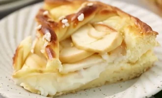 Яблочный пирог с творожной начинкой рецепт
